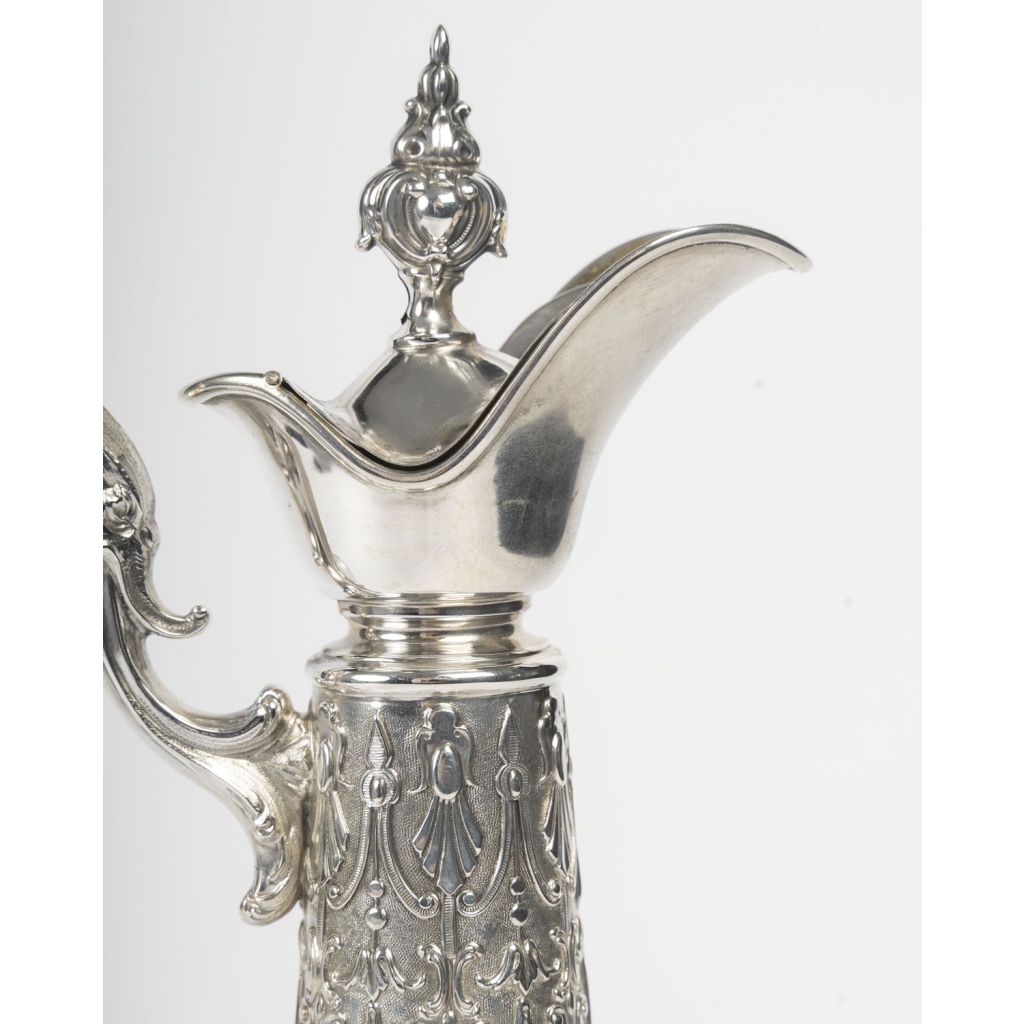 ARMAND GROSS – Paire d&rsquo; Aiguières en cristal et argent massif fin XIXe 7