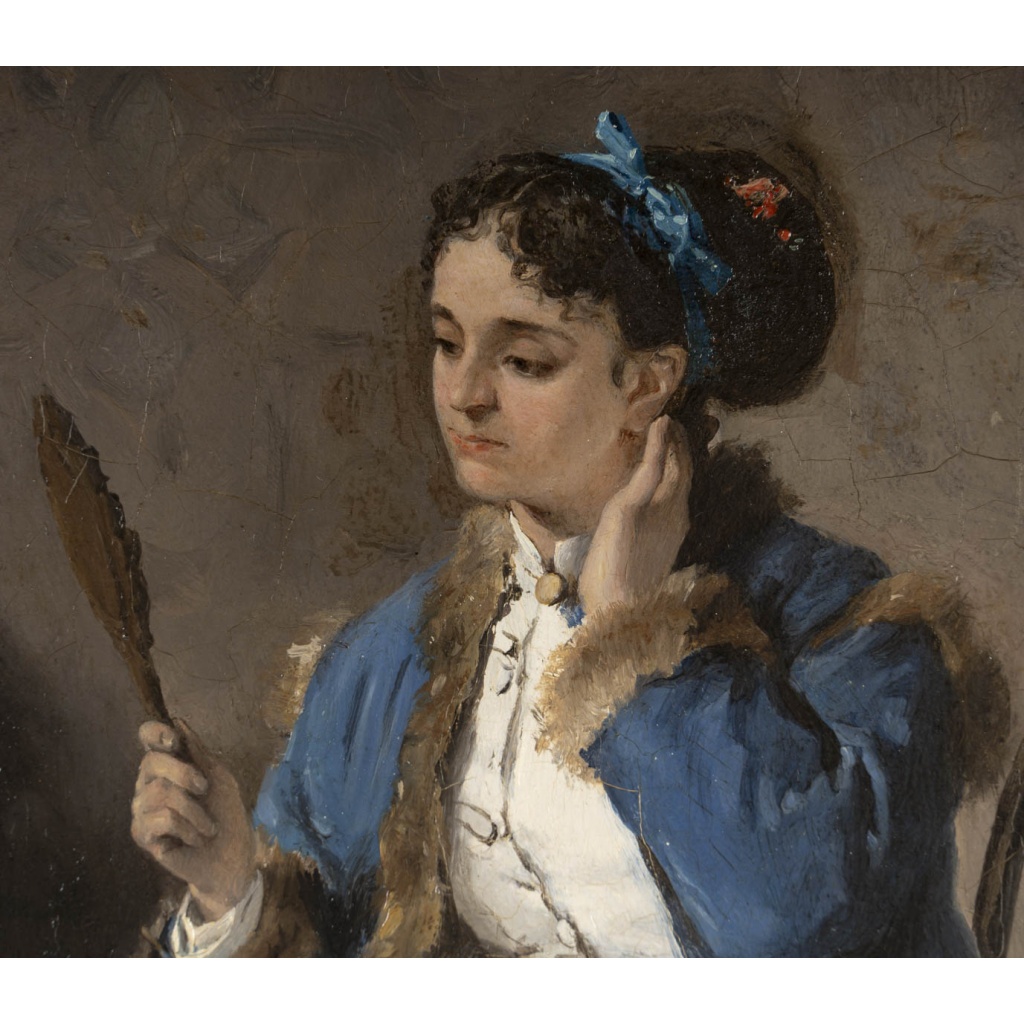 Henri René GAUME (Né en 1834) Femme au miroir, daté 1868 5
