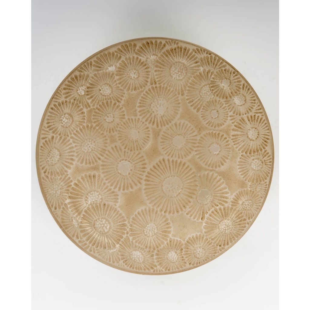 Boîte « Marguerites » verre blanc patiné sépia de René LALIQUE 5 Boîte « Marguerites » verre blanc patiné sépia de René LALIQUE 5