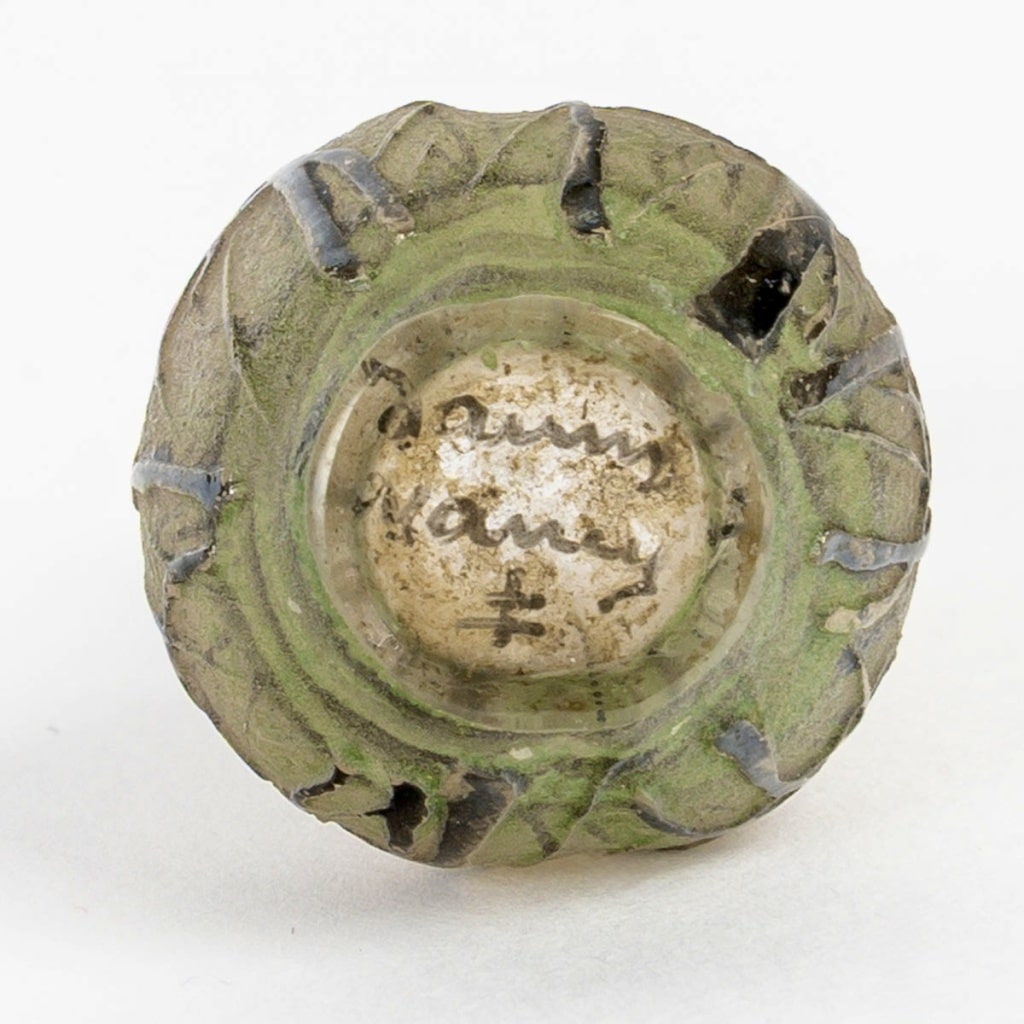 Vase Miniature « A la Pluie » verre dégagé à l&rsquo;acide et émaillé de DAUM Nancy 7