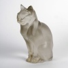 Sculpture Statuette « Chat Assis » verre blanc de René LALIQUE 8