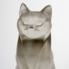 Sculpture Statuette « Chat Assis » verre blanc de René LALIQUE 12