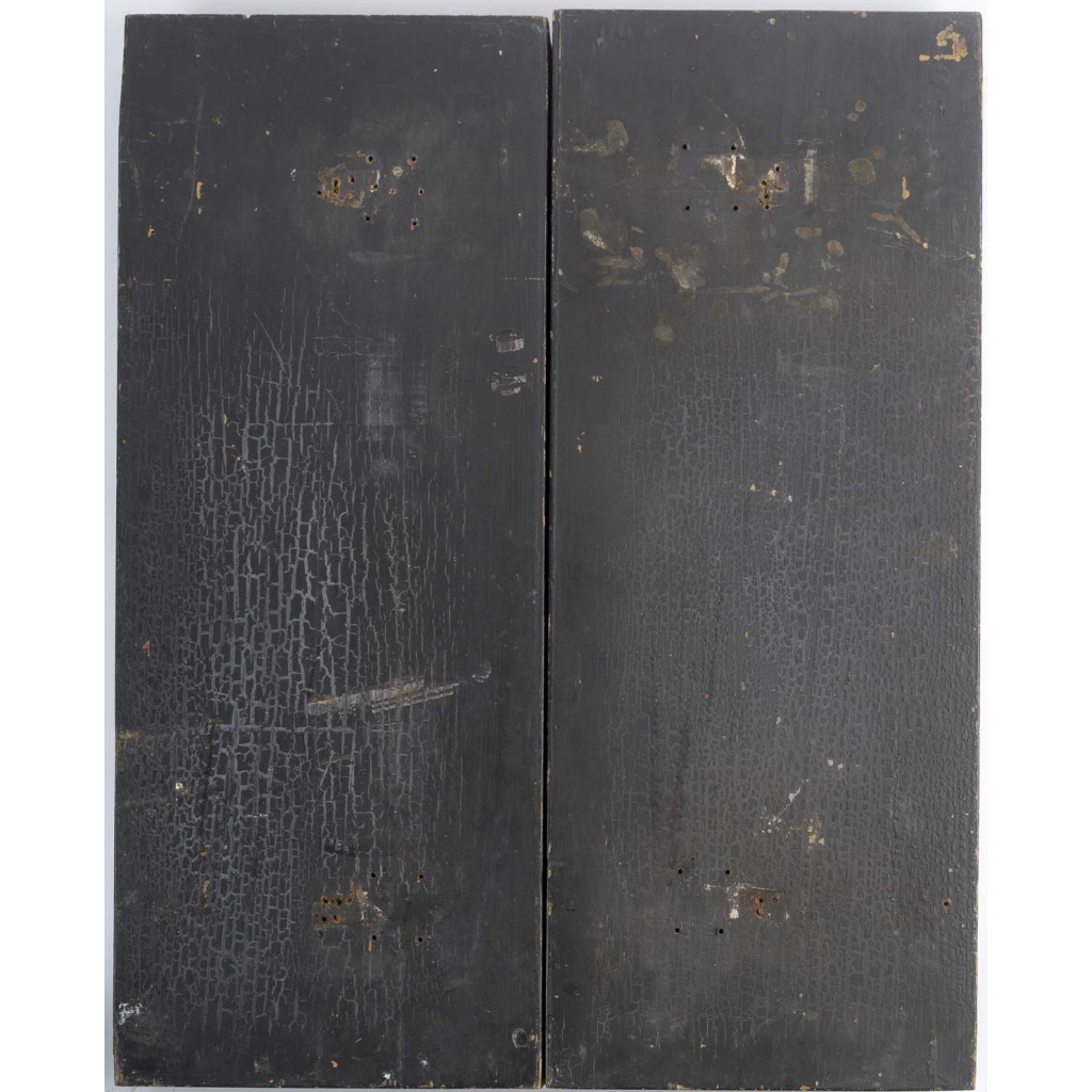 Marcel Gillis (Belgique, XXe siècle) Adam et Eve, 1931 Diptyque, huile sur panneau 10