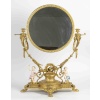 Un grand miroir de table en bronze dore et sculpture en porcelaine, fin XIXème siècle 14