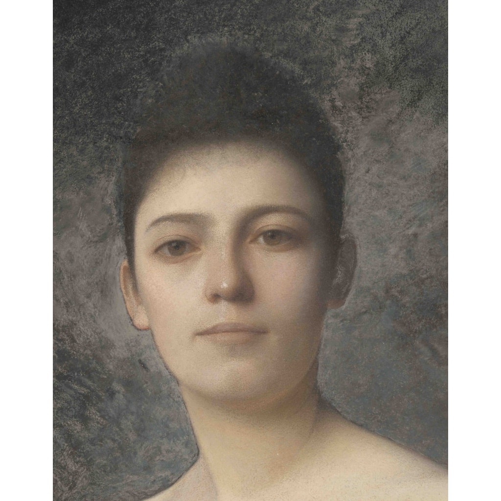 Pastel un grand pastel encadré, fin XIXème siècle 8