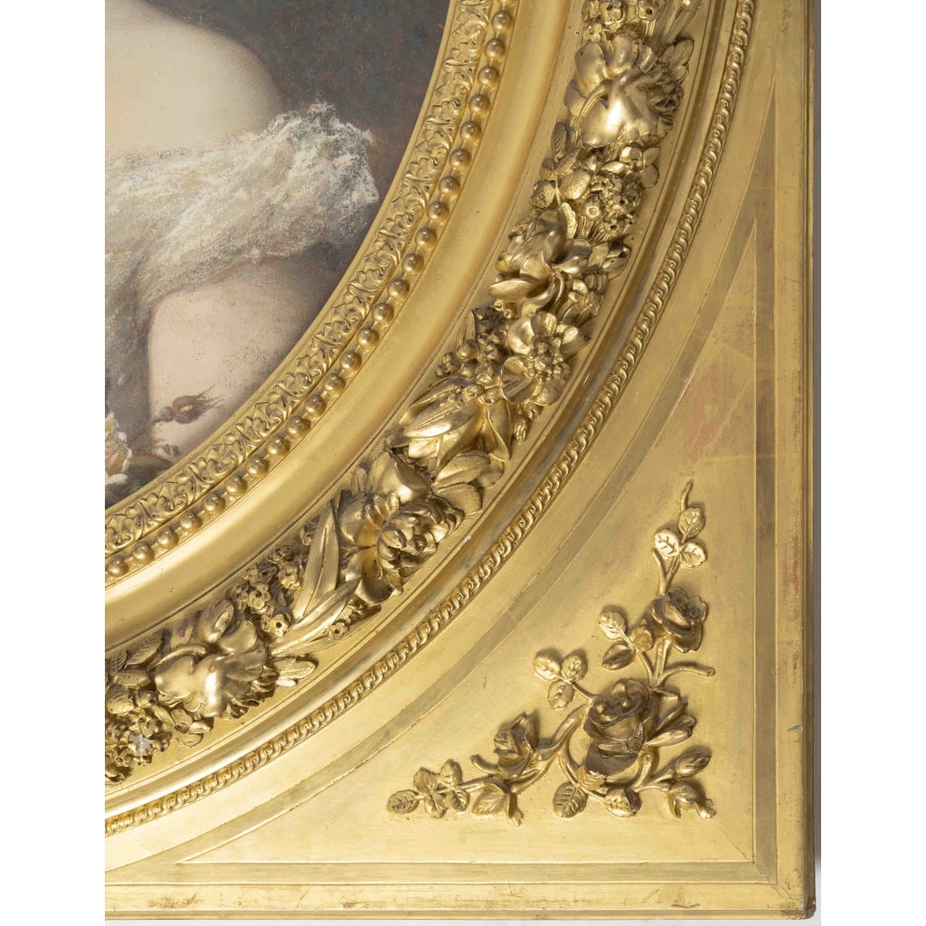 Pastel un grand pastel encadré, fin XIXème siècle 6