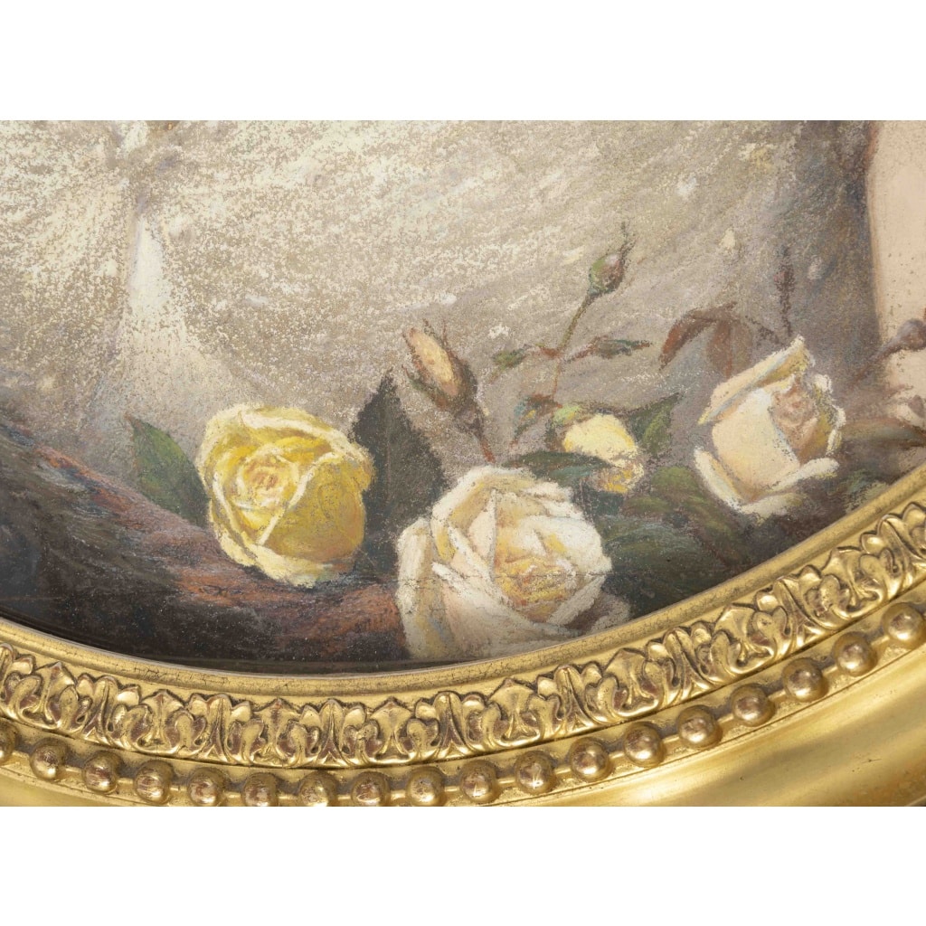 Pastel un grand pastel encadré, fin XIXème siècle 5