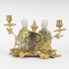 CHINE, bougeoir en bronze et couple en porcelaine. XVIIIème siècle 19
