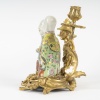 CHINE, bougeoir en bronze et couple en porcelaine. XVIIIème siècle 17