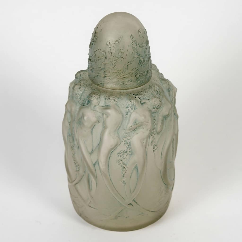 Brûle-Parfums « Sirènes » verre blanc patiné bleu de René LALIQUE 4 Brûle-Parfums « Sirènes » verre blanc patiné bleu de René LALIQUE 4