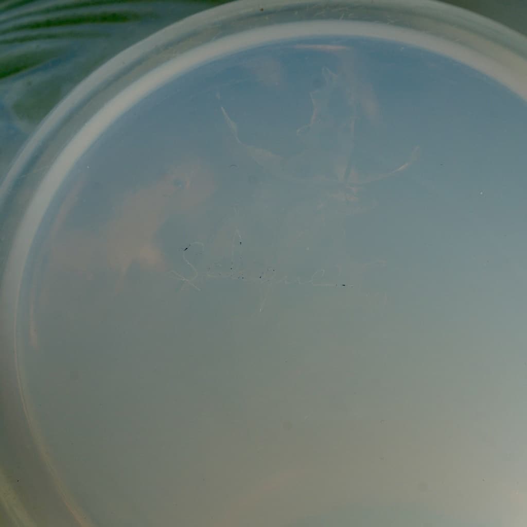 Vase « Poissons » verre opalescent patiné vert de René LALIQUE 8 Vase « Poissons » verre opalescent patiné vert de René LALIQUE 8