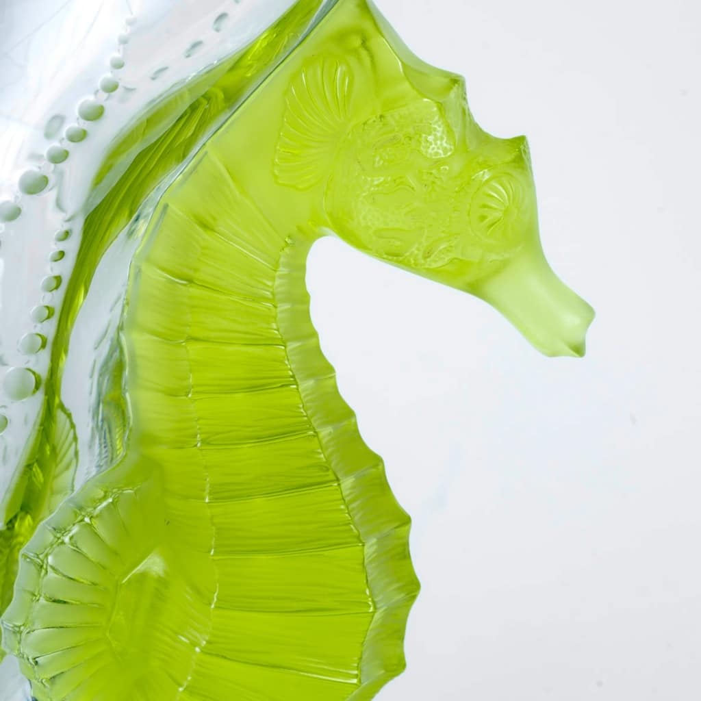 Vase « Poséïdon » cristal blanc et vert absinthe de LALIQUE FRANCE 7