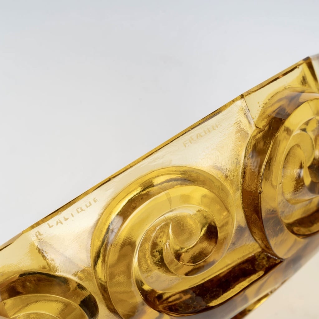 Coupe « Cardamine » verre jaune de René LALIQUE 8 Coupe « Cardamine » verre jaune de René LALIQUE 8