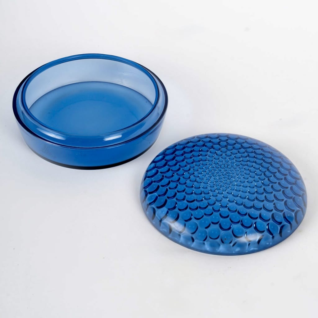 Boîte « Nippon » verre bleu saphir de René LALIQUE 4