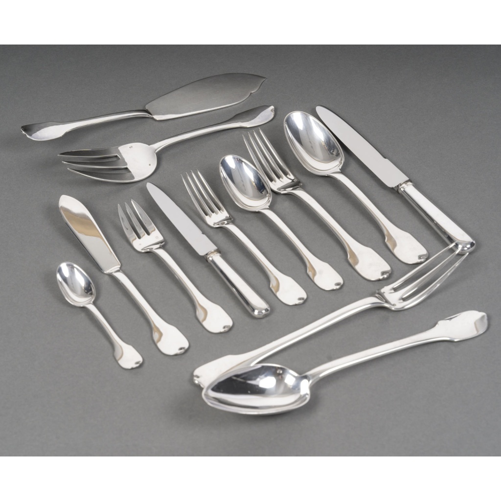 JEAN TETARD MENAGERE 100 PIECES EN ARGENT MASSIF Epoque 1930