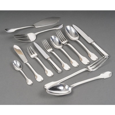 JEAN TETARD MENAGERE 100 PIECES EN ARGENT MASSIF Epoque 1930