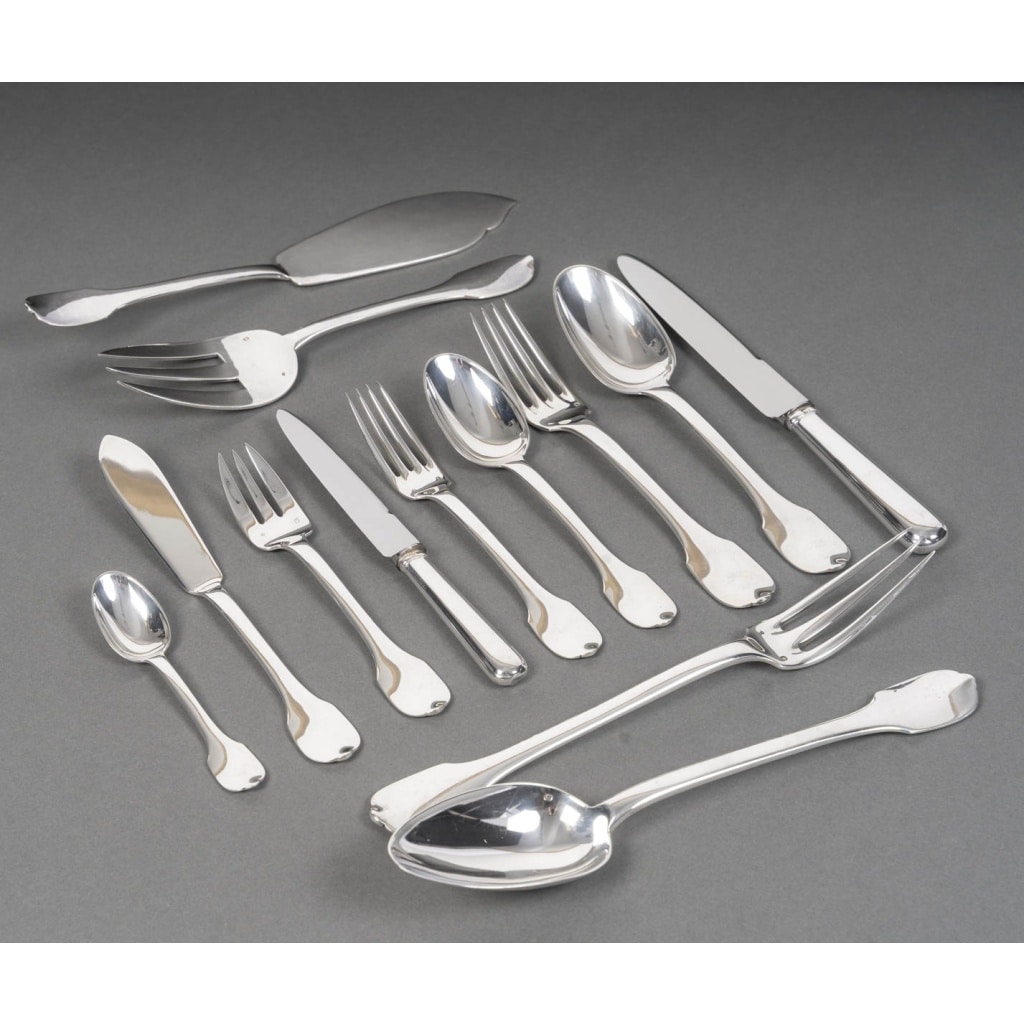 JEAN TETARD MENAGERE 100 PIECES EN ARGENT MASSIF Epoque 1930 8