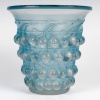 Vase « Montmorency » verre blanc patiné bleu de René LALIQUE 7