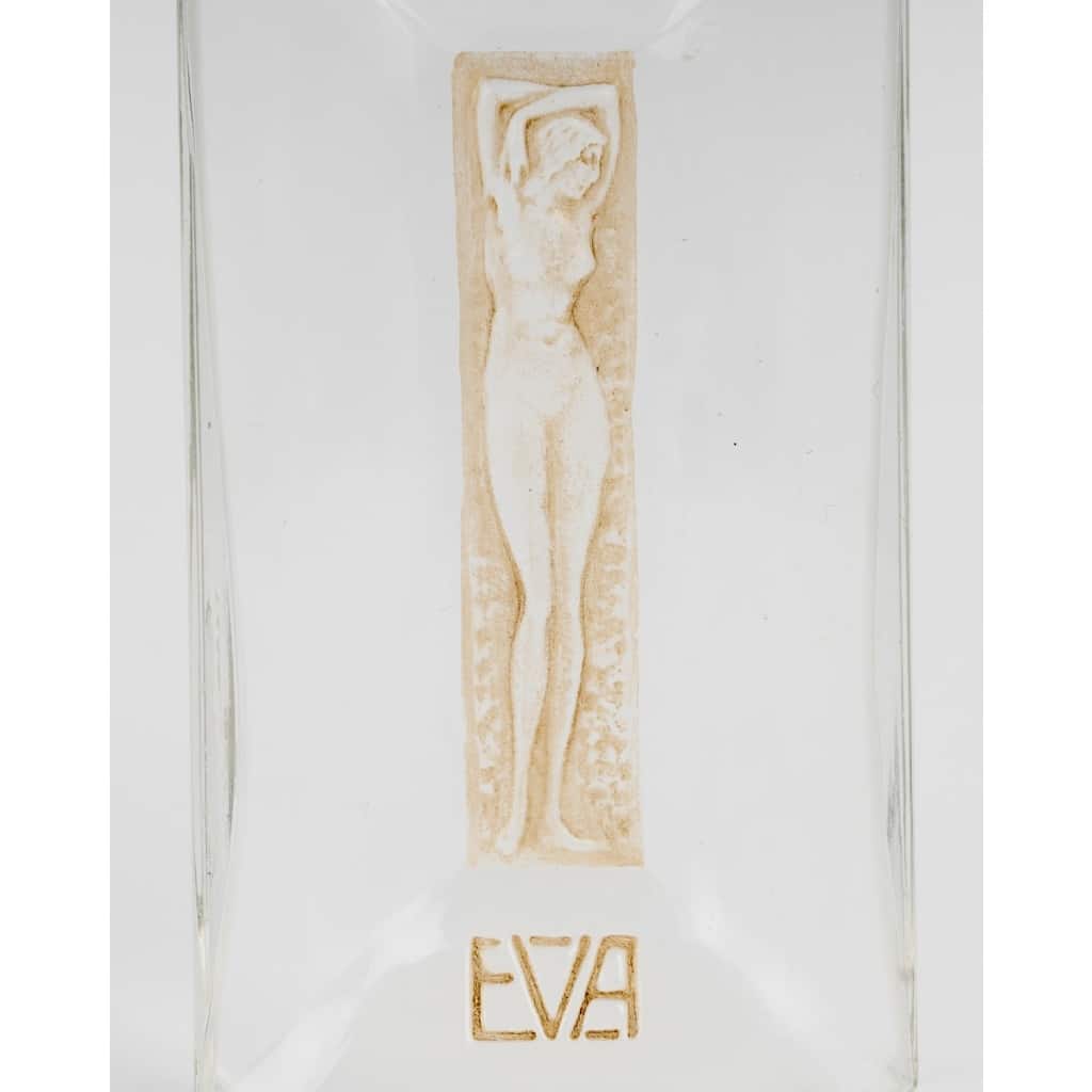 Flacon « Eva » verre blanc patiné sépia de René LALIQUE pour Bertelli 5 Flacon « Eva » verre blanc patiné sépia de René LALIQUE pour Bertelli 5