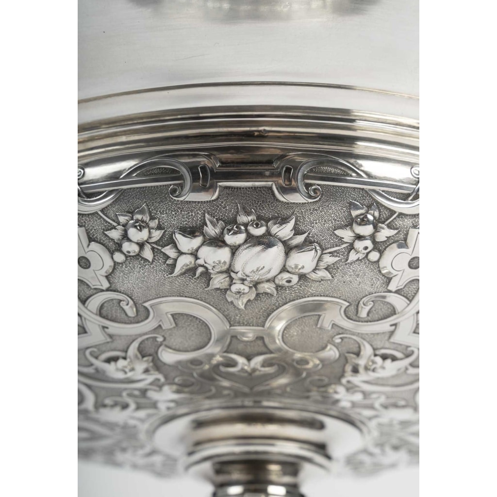 Charles-Nicolas ODIOT Importante coupe néo-Renaissance sur piédouche en argent massif XIXe 15