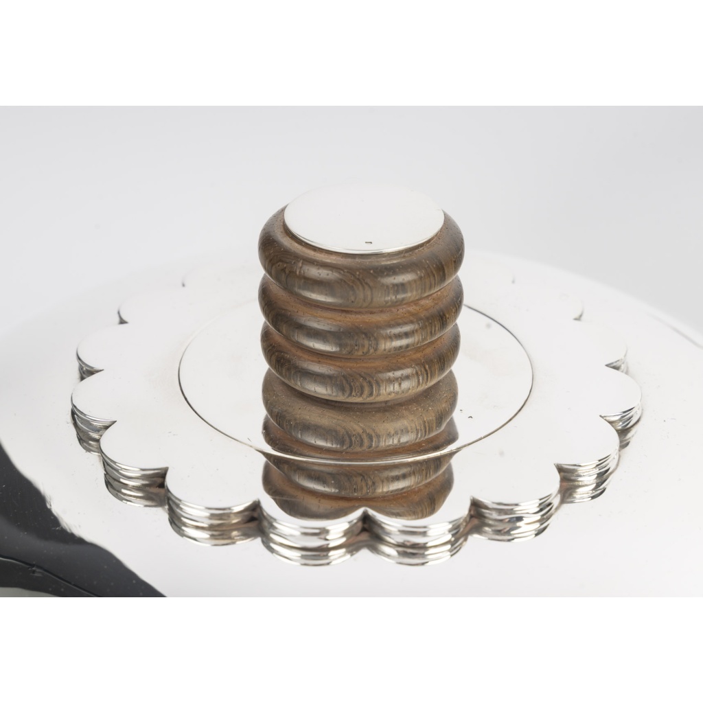 JEAN PUIFORCAT – Légumier couvert, argent massif époque ART DECO 12