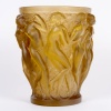 Vase « Bacchantes » verre jaune ambré patiné sépia de René LALIQUE 11