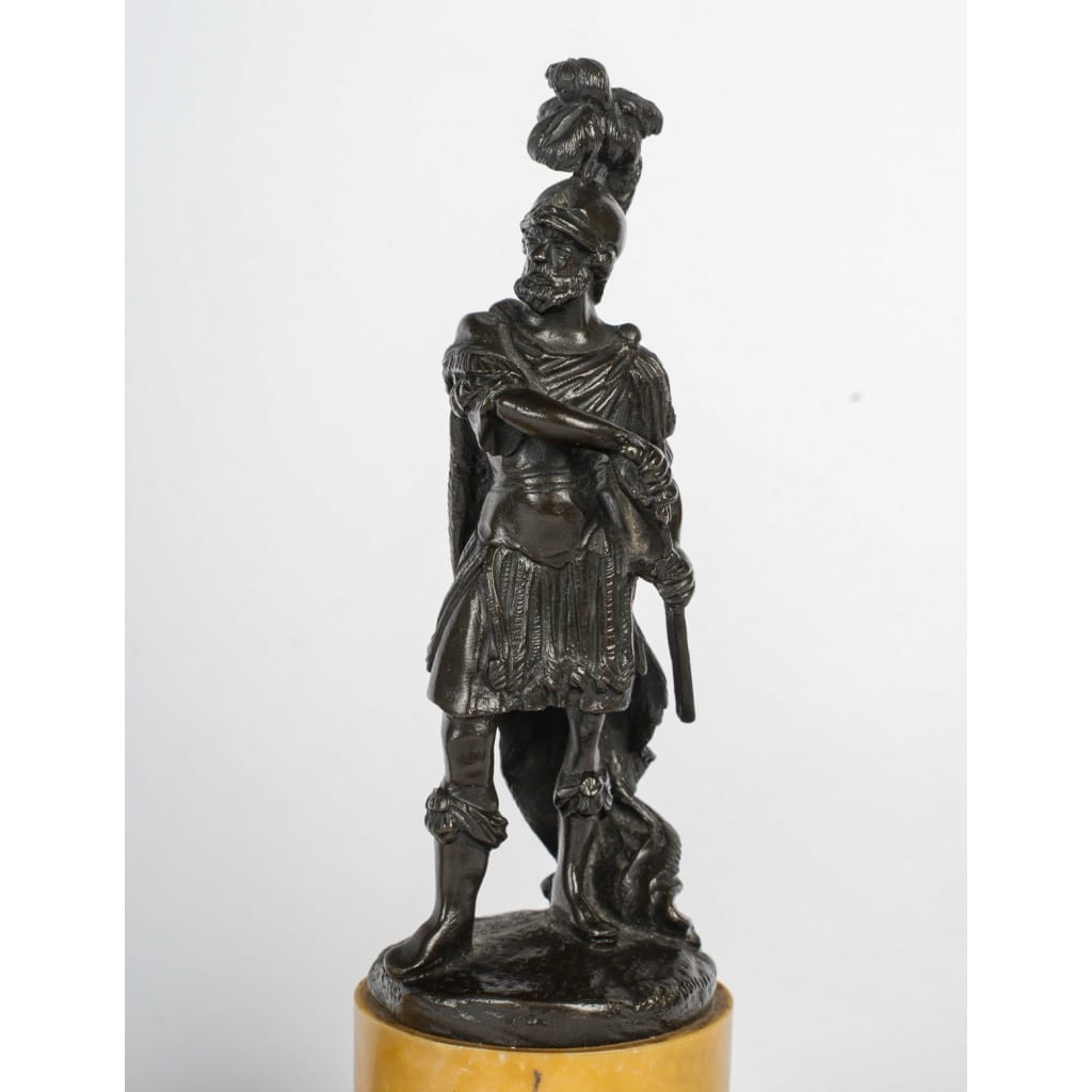 Paire de statuettes en bronze patiné figurant Mars et Minerve, Italie, XVIIIe siècle 4 Paire de statuettes en bronze patiné figurant Mars et Minerve, Italie, XVIIIe siècle 4