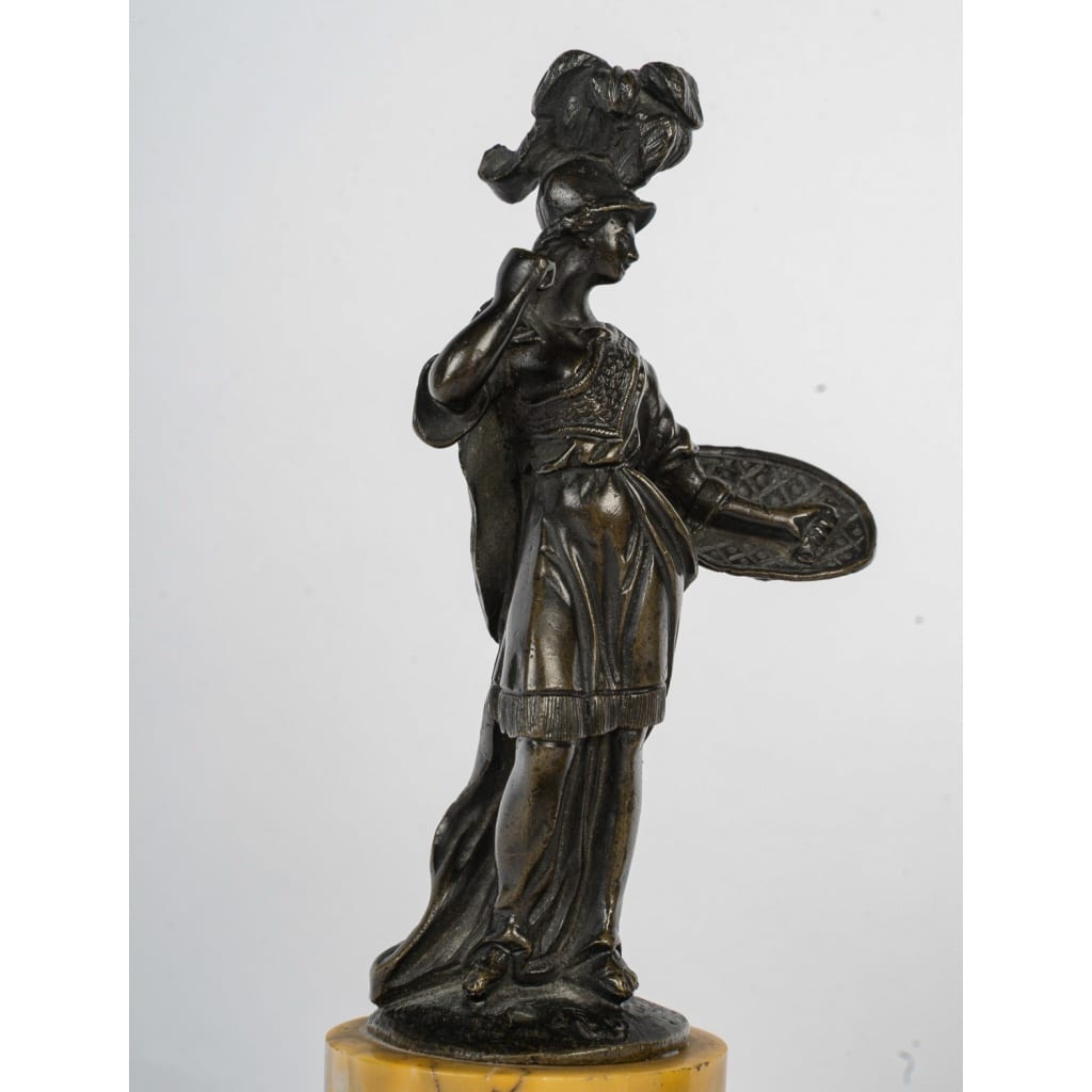 Paire de statuettes en bronze patiné figurant Mars et Minerve, Italie, XVIIIe siècle 8 Paire de statuettes en bronze patiné figurant Mars et Minerve, Italie, XVIIIe siècle 8