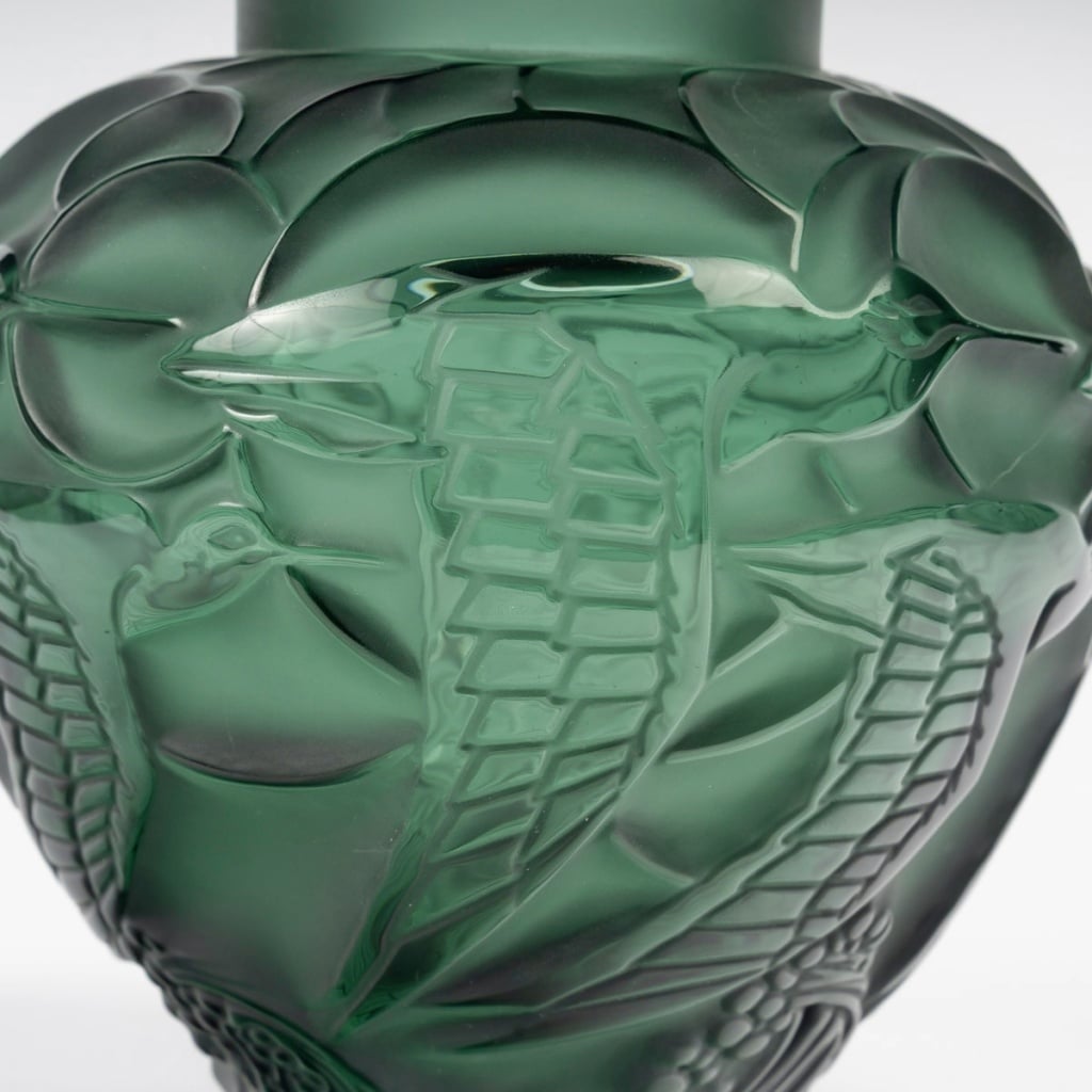 Vase « Courlis » cristal vert de LALIQUE FRANCE 6 Vase « Courlis » cristal vert de LALIQUE FRANCE 6