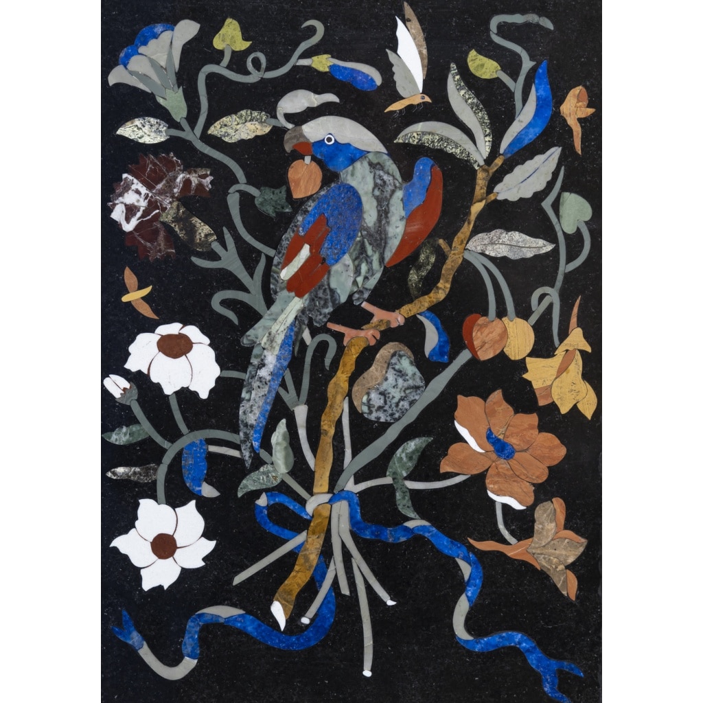 Les perroquets – Paire de tableaux en marqueterie de pierres dures 7 Les perroquets – Paire de tableaux en marqueterie de pierres dures 7