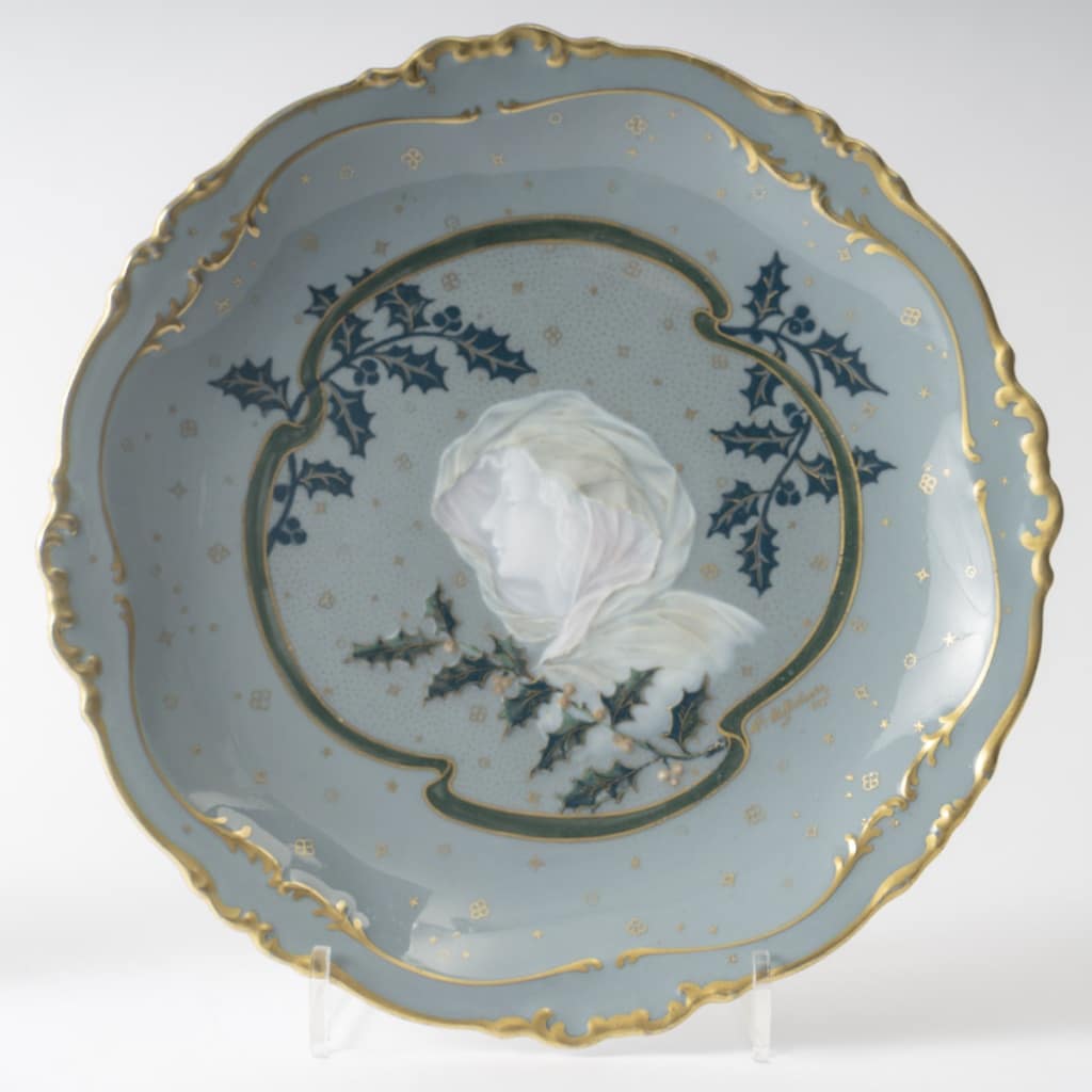 Auguste Riffaterre (1868-1935), paire d&rsquo;assiettes en porcelaine pâte sur pâte. Epoque Art Nouveau, vers 1900 8