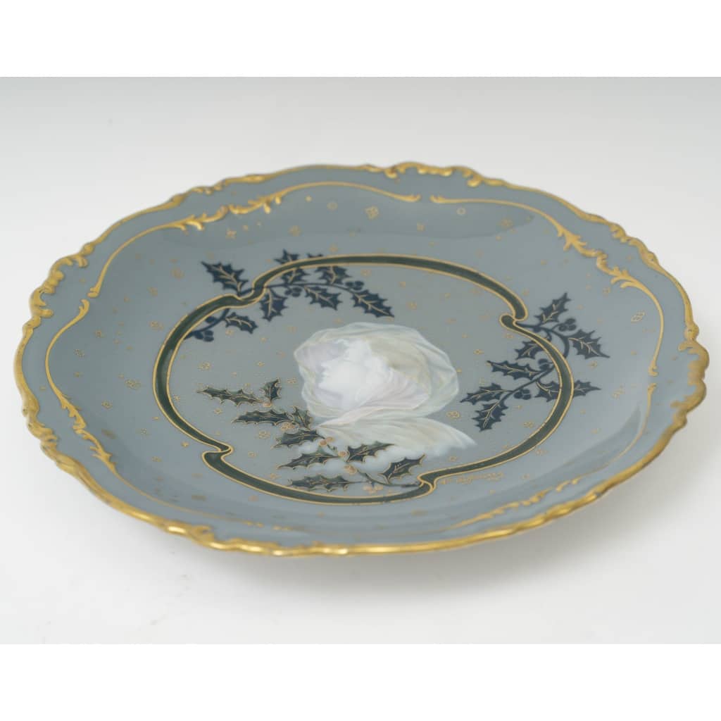 Auguste Riffaterre (1868-1935), paire d&rsquo;assiettes en porcelaine pâte sur pâte. Epoque Art Nouveau, vers 1900 7