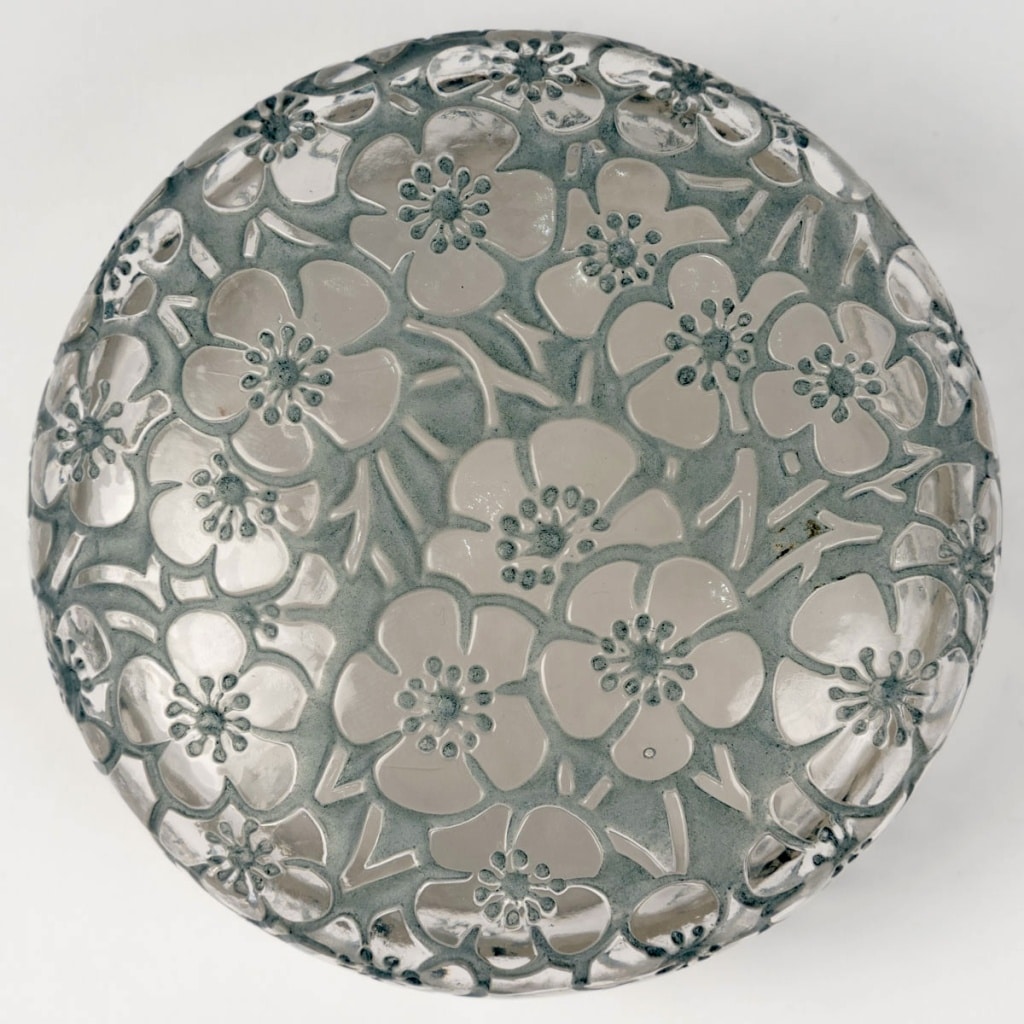 Boîte « Emiliane » verre blanc patiné bleu de René LALIQUE 4 Boîte « Emiliane » verre blanc patiné bleu de René LALIQUE 4