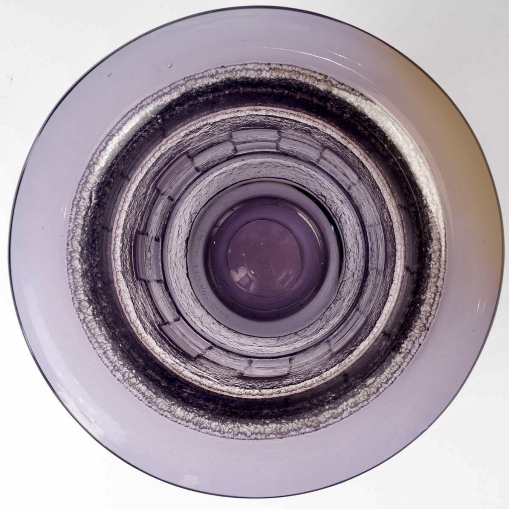 Vase Art Déco verre améthyste dégagé à l&rsquo;acide de DAUM NANCY 6