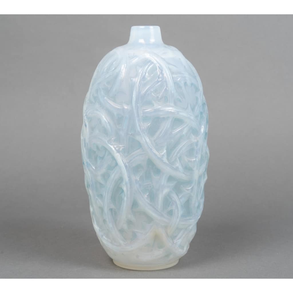 Vase « Ronces » verre opalescent patiné bleu de René LALIQUE 2