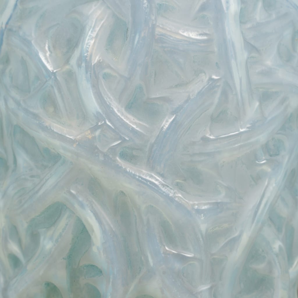 Vase « Ronces » verre opalescent patiné bleu de René LALIQUE 5