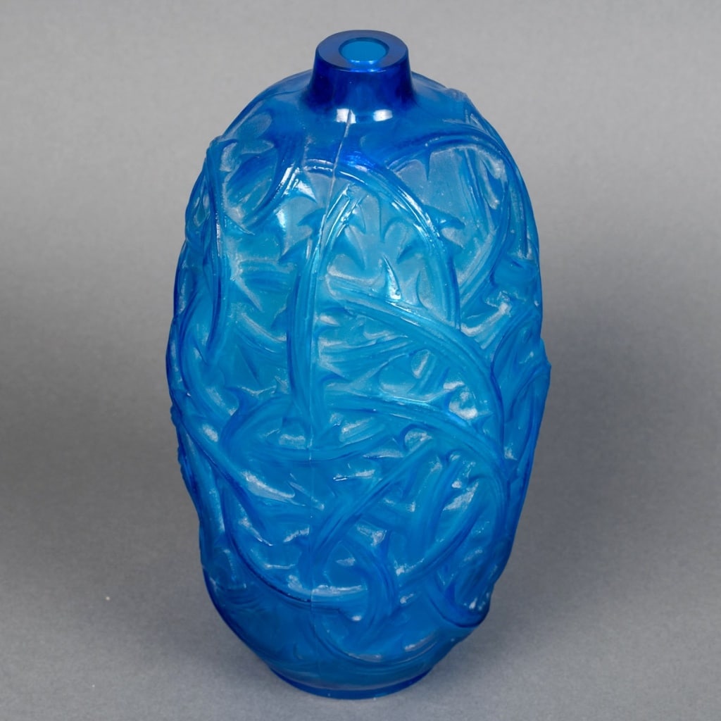 Vase « Ronces » verre bleu électrique de René LALIQUE 3