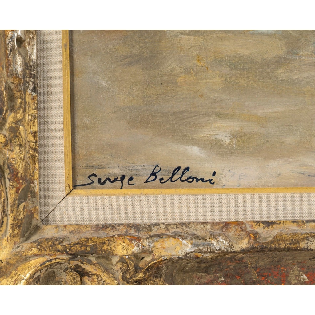 Serge Belloni (1925-2005) – Vue en hiver du Quai de Bourbon à Paris huile sur toile vers 1970 8 Serge Belloni (1925-2005) – Vue en hiver du Quai de Bourbon à Paris huile sur toile vers 1970 8