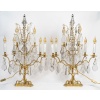 Paire de grandes girandoles de style Louis XV en bronze doré et décor de cristal attribué à Baccarat 19 Paire de grandes girandoles de style Louis XV en bronze doré et décor de cristal attribué à Baccarat 19