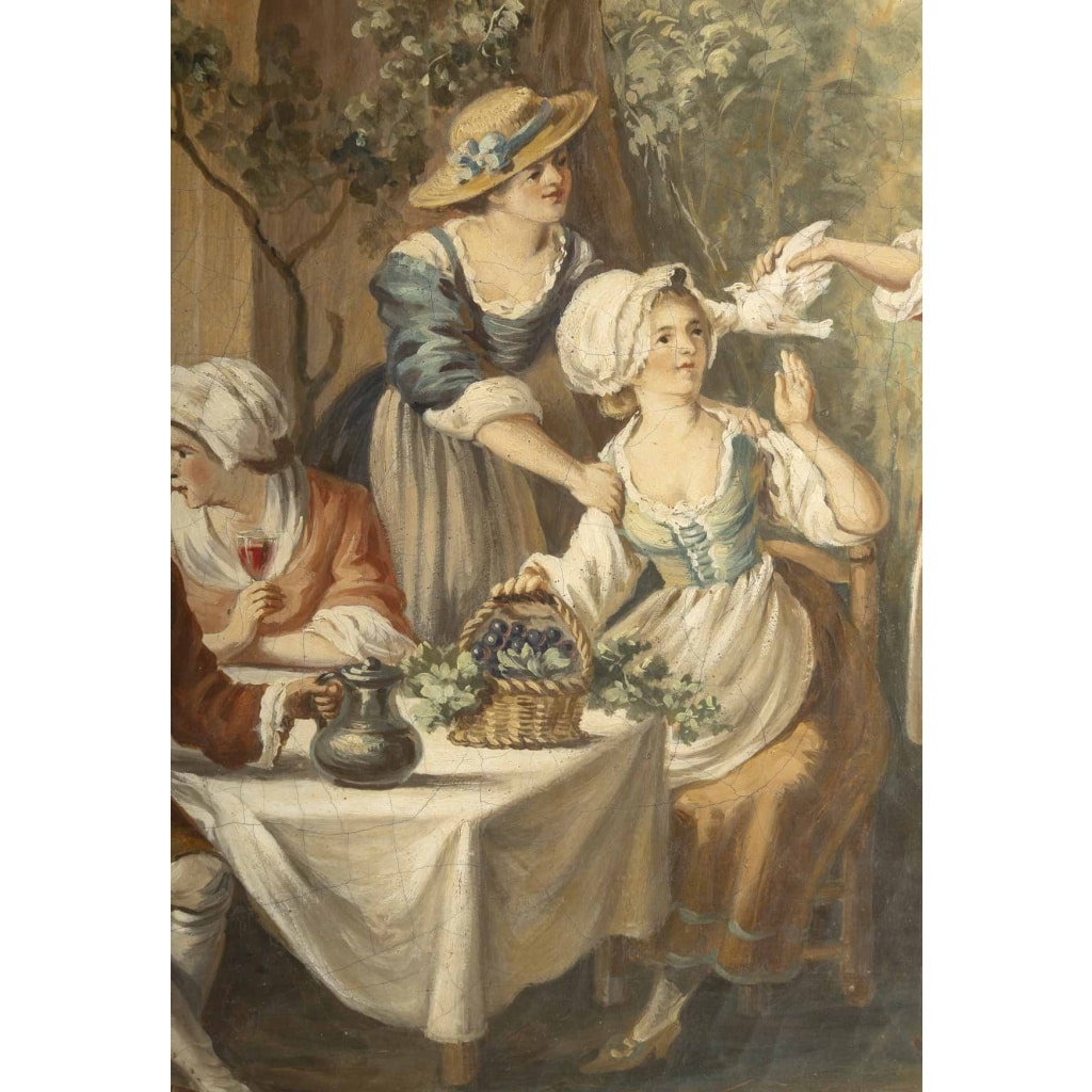 Une paire de tableaux scènes galantes, fin XIXème siècle 5