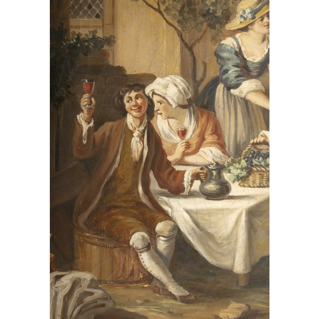 Une paire de tableaux scènes galantes, fin XIXème siècle 4