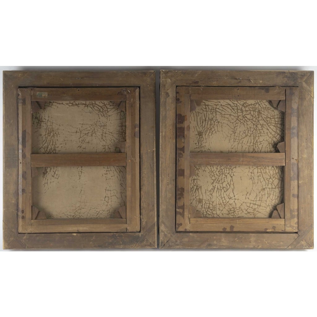Une paire de tableaux scènes galantes, fin XIXème siècle 12