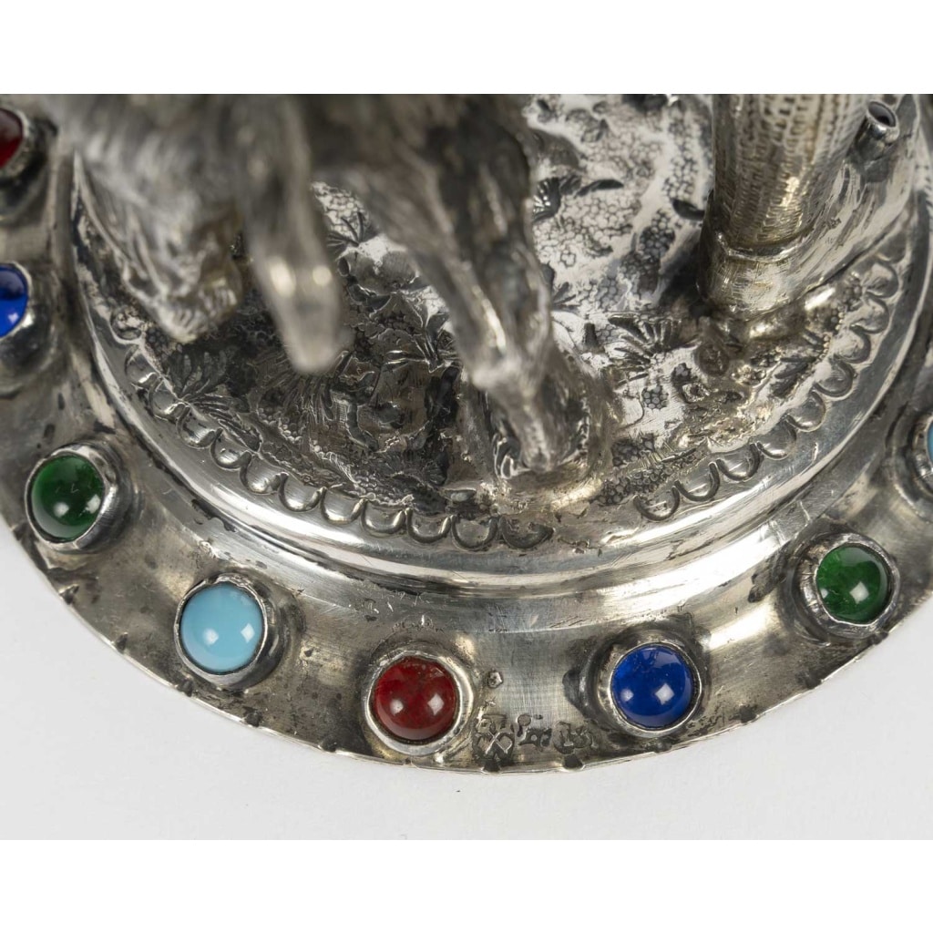 Nuremberg, Bacchus et un bouc, sujet en argent, XIXème siècle 10