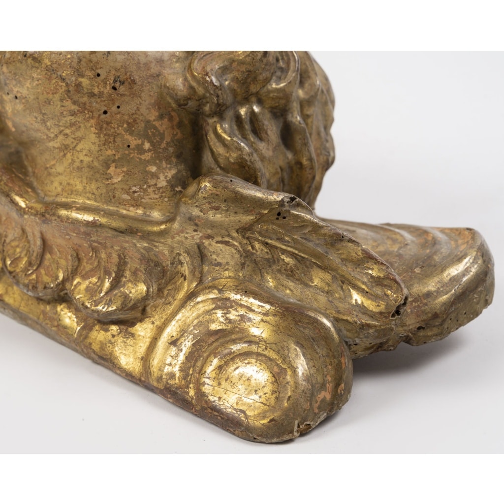 Paires d’anges en bois sculpté et doré à la feuille d’or – D’époque 17ème 7 Paires d’anges en bois sculpté et doré à la feuille d’or – D’époque 17ème 7