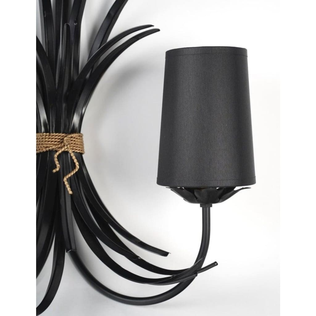 1960 Paire d&rsquo;appliques bouquet de blé Maison Honoré 5