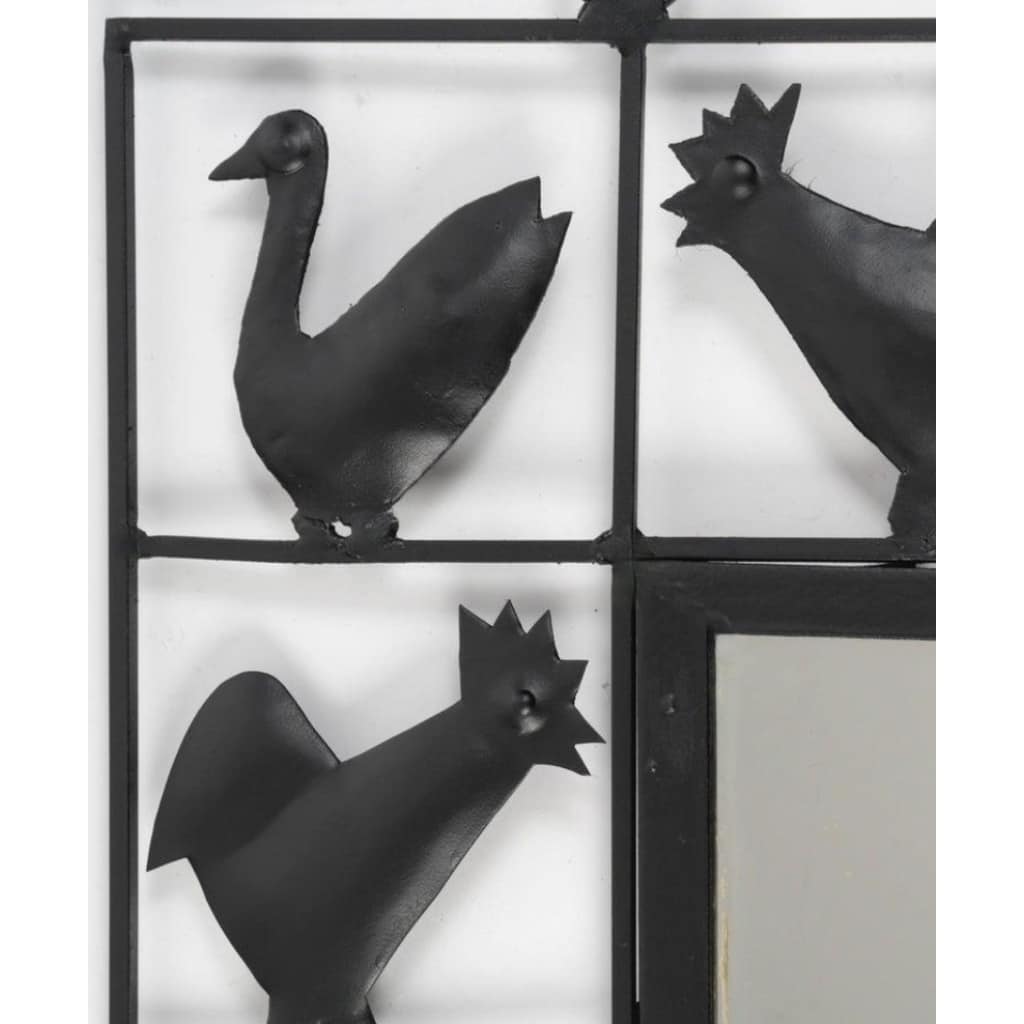 1950, Miroir en fer forgé Atelier Marolles & Jean Touret 6