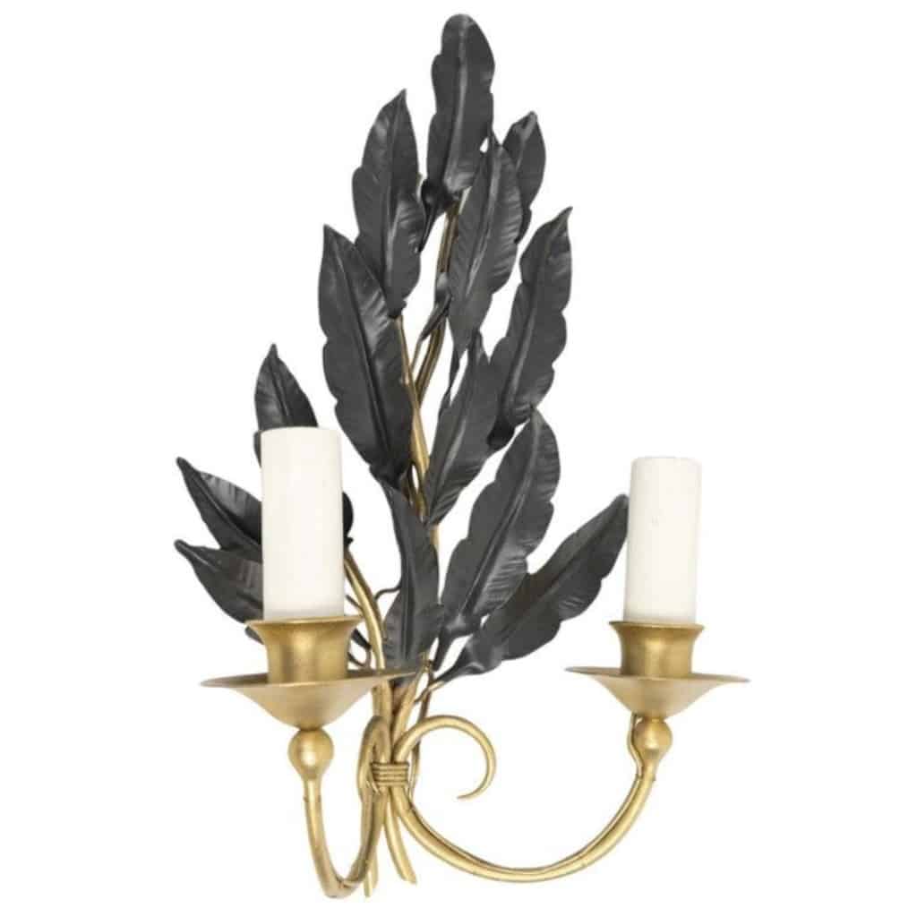 1960 Paire d&rsquo;appliques « Feuille De Chêne » Maison Honoré 3