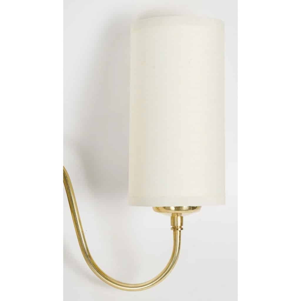 1960 Paire d&rsquo;appliques murales en laiton doré Maison Honoré 6