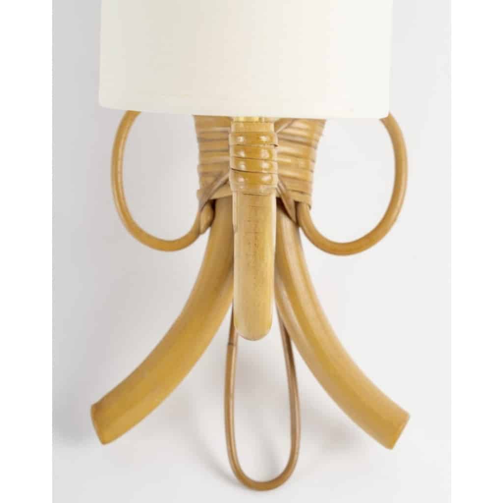 1950 Paire d&rsquo;appliques murales en rotin par Louis Sognot. 7