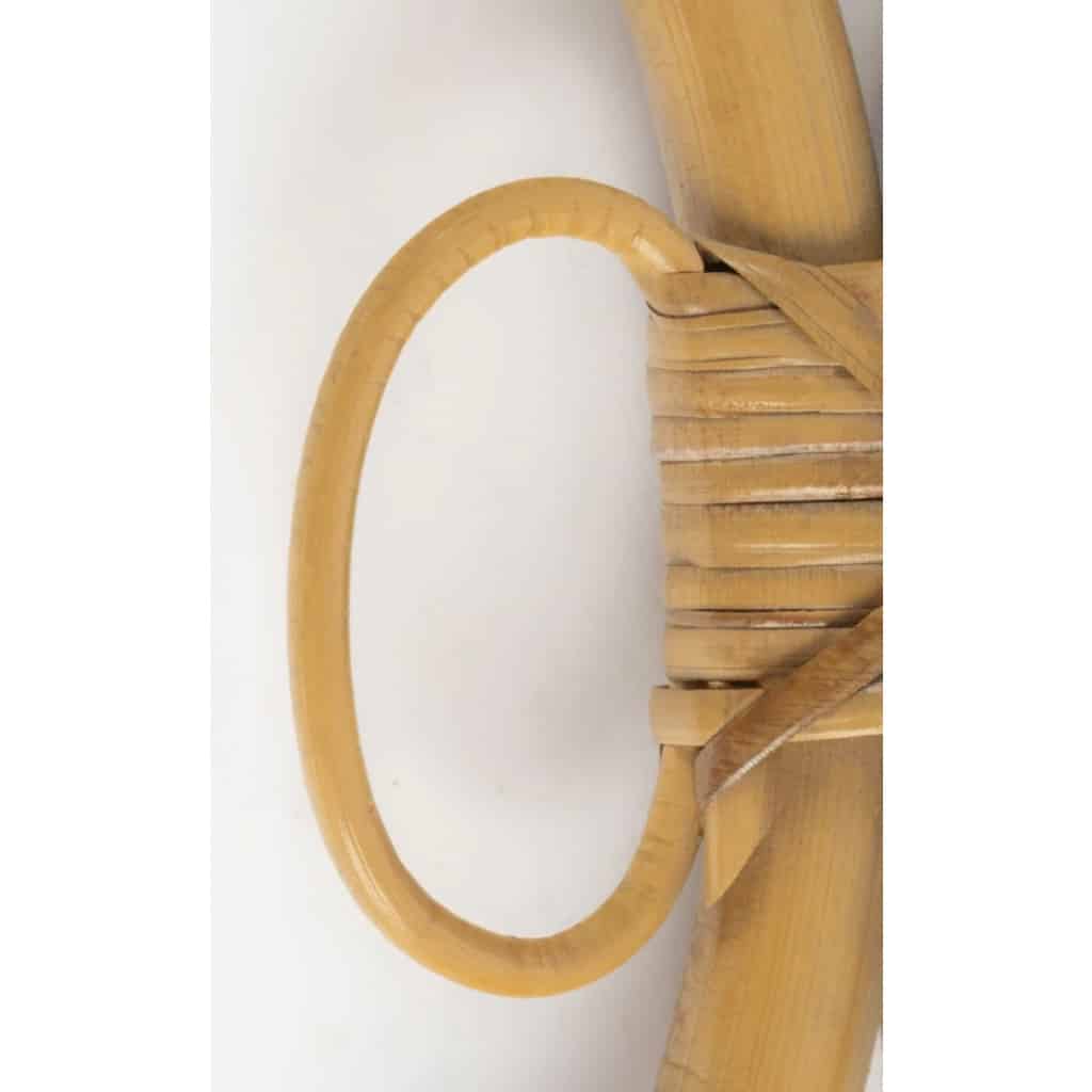 1950 Paire d&rsquo;appliques murales en rotin par Louis Sognot. 6